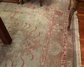 14" x 10' Green Oriental Rug