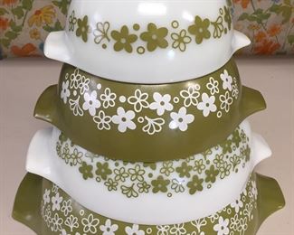 Vintage Pyrex Cinderella bowls - Spring Blossom, Crazy Daisy.