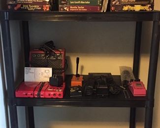 guitar electronics by Tascam, Ibanez, Akai, MXR, Prince and Quik time