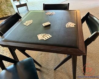 STAKMORE Vintage Card Table with STAKMORE Comfort A-Frame Folding Chairs