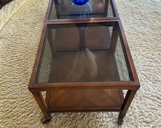 MCM DREXEL "Et Cetera" Side Tables with Tinted Glass