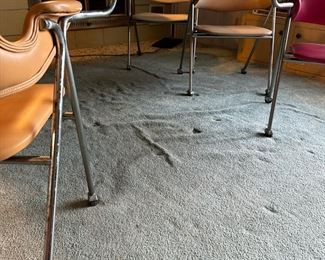 Rare MCM 1960's FLOATING TABLE & CHAIRS SET by Fixtures Manufacturing Corp.