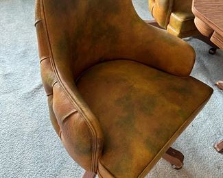 Walter of Wabash Vintage Game Table with Vinyl Tufted Chairs