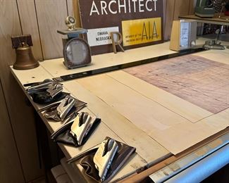 Vintage Oak HAMILTON Drafting Table with Tilting Top