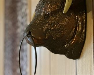 1949 HENRY VAN WOLF Bull Head Sculpture by CHAMPION PRODUCTS