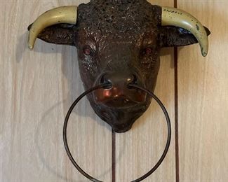 1949 HENRY VAN WOLF Bull Head Sculpture by CHAMPION PRODUCTS