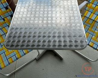 Vintage Chrome Top Propellor Base Bistro Table