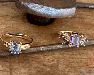 14kt Gold Tanzanite, Pink Tourmaline and                                    Diamond Ring                                                                                     
10kt Gold Iolite Ring