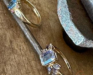 14kt Gold Tanzanite, Pink Tourmaline and                                    Diamond Ring                                                                                     
10kt Gold Iolite Ring