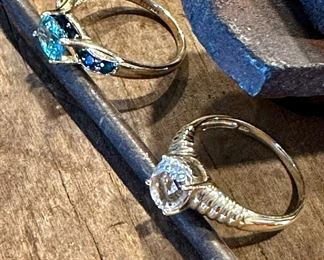 14kt Gold Royal Apatite and Blue Zircon Ring                                           14kt Gold Clear Kunzite Ring