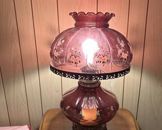 Hand Painted Gone With the Wind Style Electrified Lamp