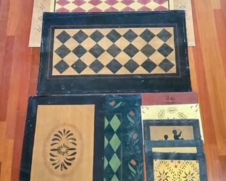 JOPI214 Artisan HandStenciled Canvas Floor Cloths  Mats