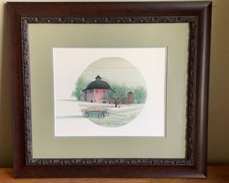 JOPI605 P.Buckley Moss Iowa Octagonal Barn