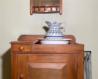 JOPI608 Antique Washstand With Mirror