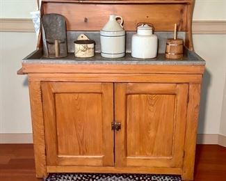 JOPI610 Antique Dry Sink With Lots Of Accessories