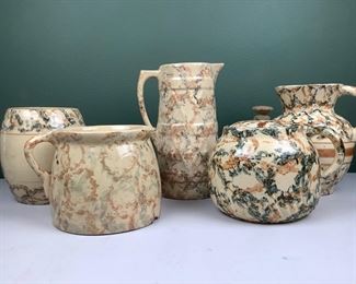 JOPI801 More Spongeware Vintage Pottery