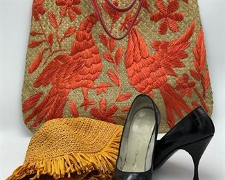 Kate Spade Hat and Kate Spade Straw Bag.