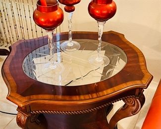 2 end tables and 1 coffee table that match.