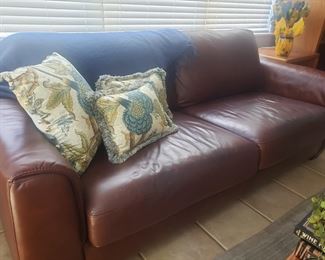 a very comfortable leather sofa by Thomasville