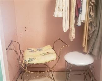 Cute metal framed vanity chairs