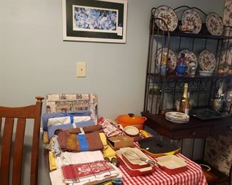 Le Creuset section as well as tea towels and placemats