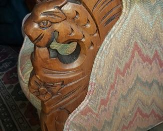 lovely carved lion arms!