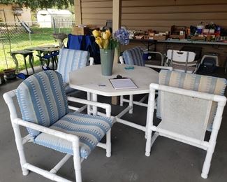 There is quite a bit of PVC patio furniture