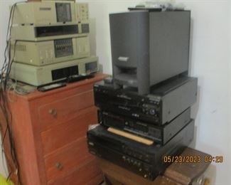 Lots of electronics - Pioneer receiver and player, Bose speakers