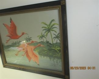 Flamingo picture (very mid century)