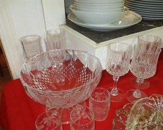 Crystal d'Arc Bowl and goblets