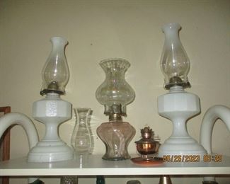 Vintage kerosene lamps