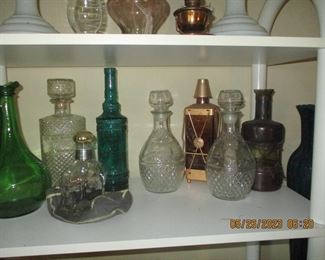 Old whiskey decanters