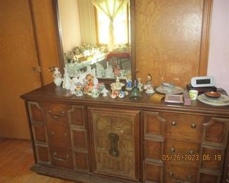 Matching dresser with mirror