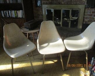 3 of 4 mid century modern chairs