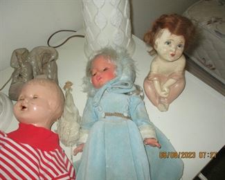 Antique china and composition dolls