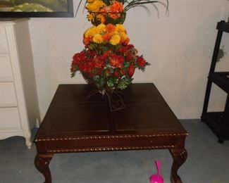 Leather top coffee table