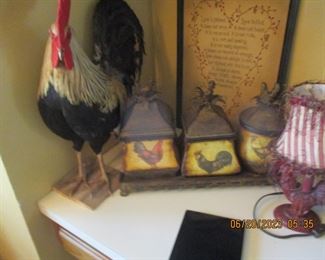 cute canister set featuring roosters and a rooster
