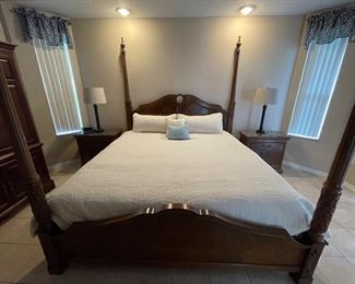 $700 - King size 4 poster bed (posts are 90" high at the highest point)
