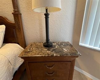 $125 each (there are 2) marble top night stands/accent tables. Measurements: 30" x 17" x 28"