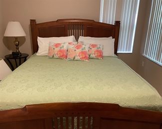 $600 - King size bed (the $600 is for everything shown in photo - Bed, frame, bedding and pillow top)