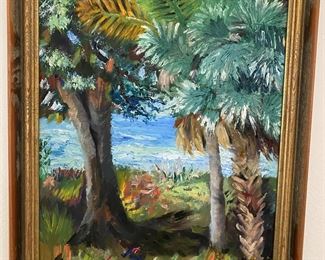 Original framed painting by Ann Watson 22" X 18" Sarasota FL, Myakka State Park