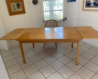  Floating Leaf solid wood table by Thomas Watson.  30" x 60" x 38" LEAF are 19" each 