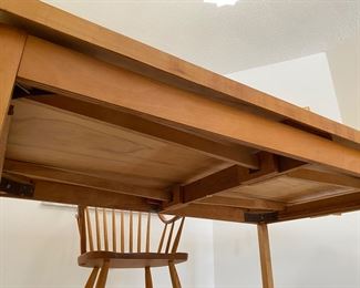  Floating Leaf solid wood table by Thomas Watson.  30" x 60" x 38" LEAF are 19" each 