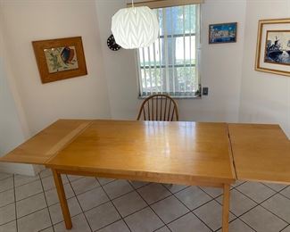  Floating Leaf solid wood table by Thomas Watson.  30" x 60" x 38" LEAF are 19" each 