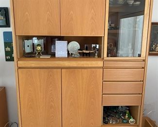 Modern wood Lighted Credenza with drawers 83" X 56" 19"