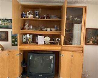 Modern wood Lighted Credenza with drawers 83" X 56" 19"