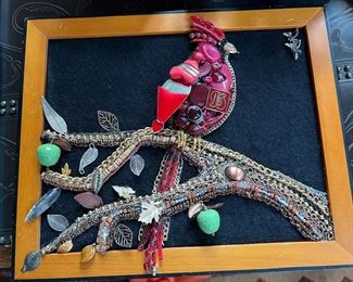 Handmade Jewelry framed animal art