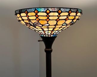 Tiffany style torchiere floor lamp