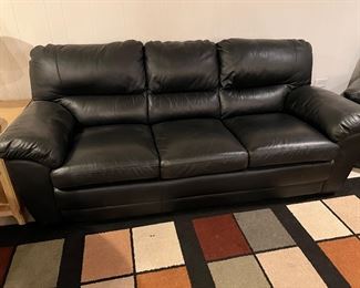 Leather black sofa