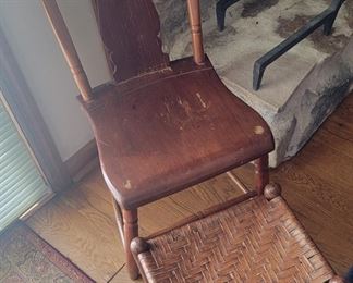 Childs Chair and Rush Seat Footstool